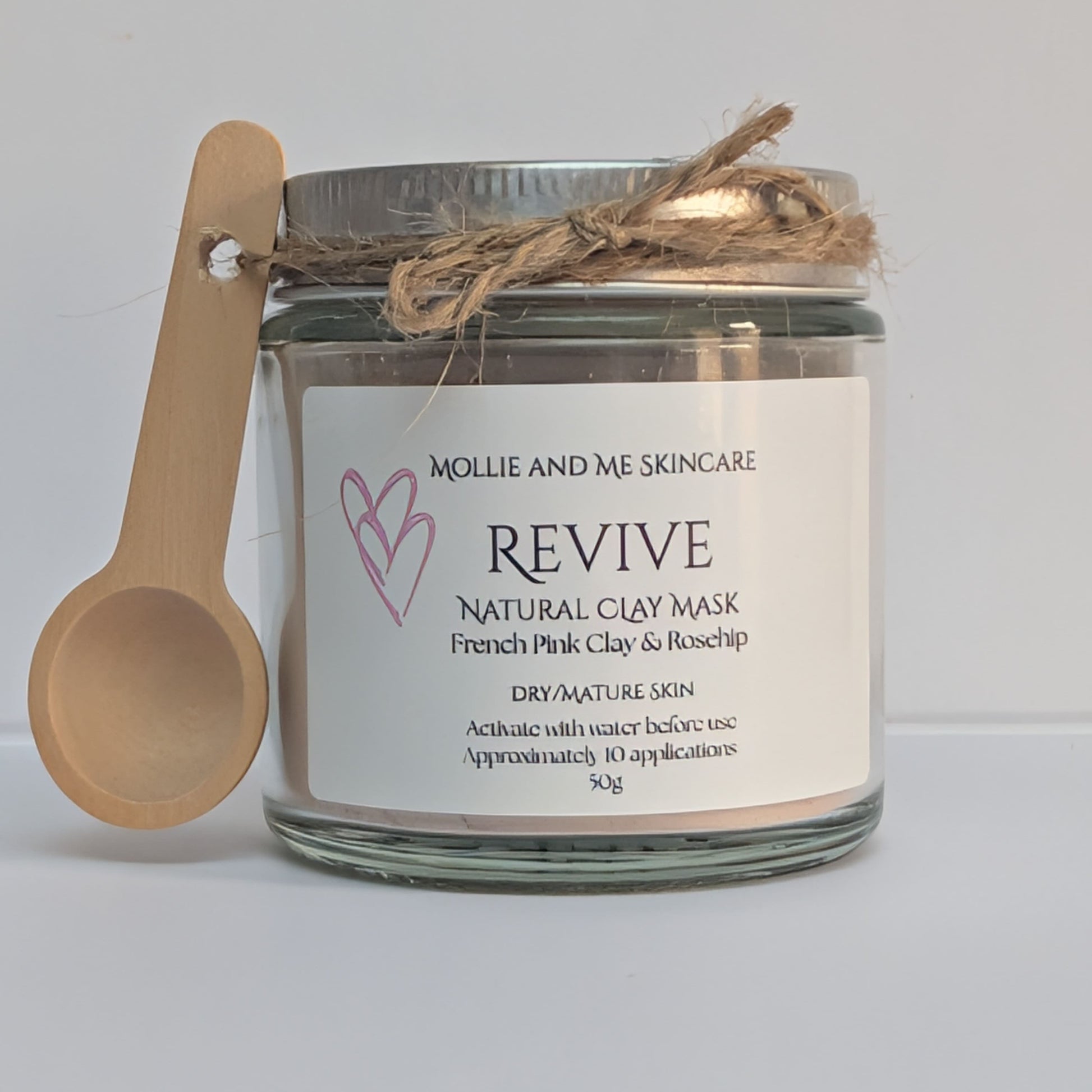 Revive clay mask, french pink clay and Roship